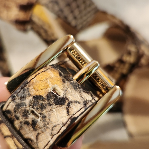 Micheal Kors Limited "Jet Set" Odessa Platform stiletto- Embossed Faux Python - Picture 10 of 11